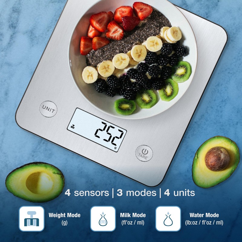Bisonbody Digital Food Kitchen Scale with Smart App – Large