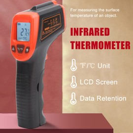 Termómetro Infrarrojo sin Contacto, Termómetro Infrarrojo Digital de Temperatura de Alta Temperatura, -50~600 ° C / -58~1122 ° F, Termómetro Industrial Pistola (Rojo)