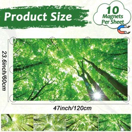 4 Pcs Fluorescent Light Covers with 40 Magnets Decorative for Classroom Ceiling Light 4 x 2 Feet Magnetic Light Covers Filter Easy Install for Office Hospitals & Home Drop Ceiling Supplies (Forest)