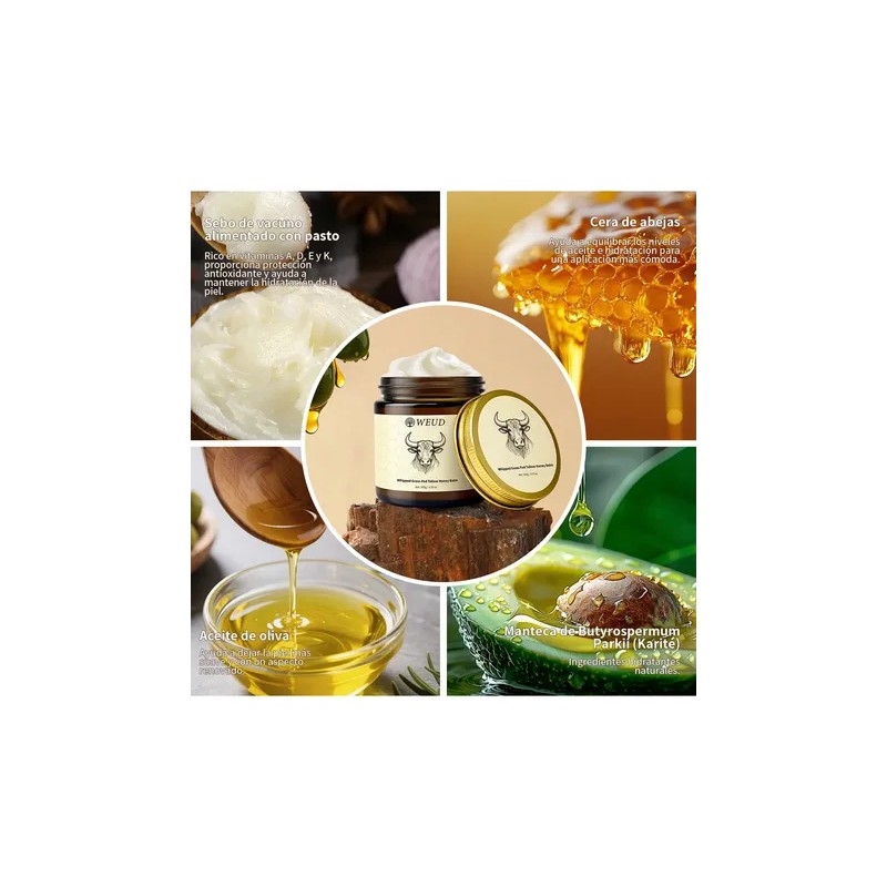 Hidratante Crema Weud Sebo Res Alimentada Pasto Y Miel, 100g