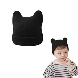 Umeloeo Baby Hat, Baby Cap with Ears, Bear Cap, Knitted Hat, Baby Hat, Kids Hat, Gentle on the Head, Spring, Autumn, Winter, Cold Protection, Windproof, for Girls and Boys, Preparation for Childbirth