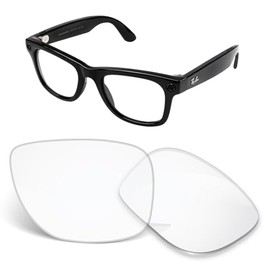Biyxpiv 1.5MM Replacement Lenses Compatible With RayBan Meta Wayfarer RW4008 53mm Smart Sunglasses - HD Crystal