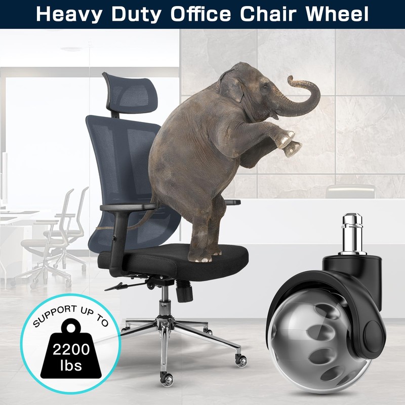 Office Chair Replacement Wheel - Quiet & Smooth Gliding -