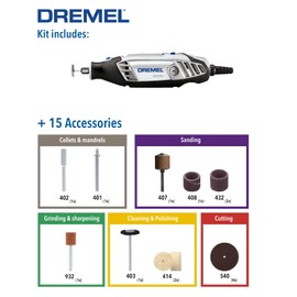 Dremel Dremel 3000 Rotary Tool 130 W, Multi Tool Kit with 15 Accessories, Variable Speed 10.000-33.000 RPM
