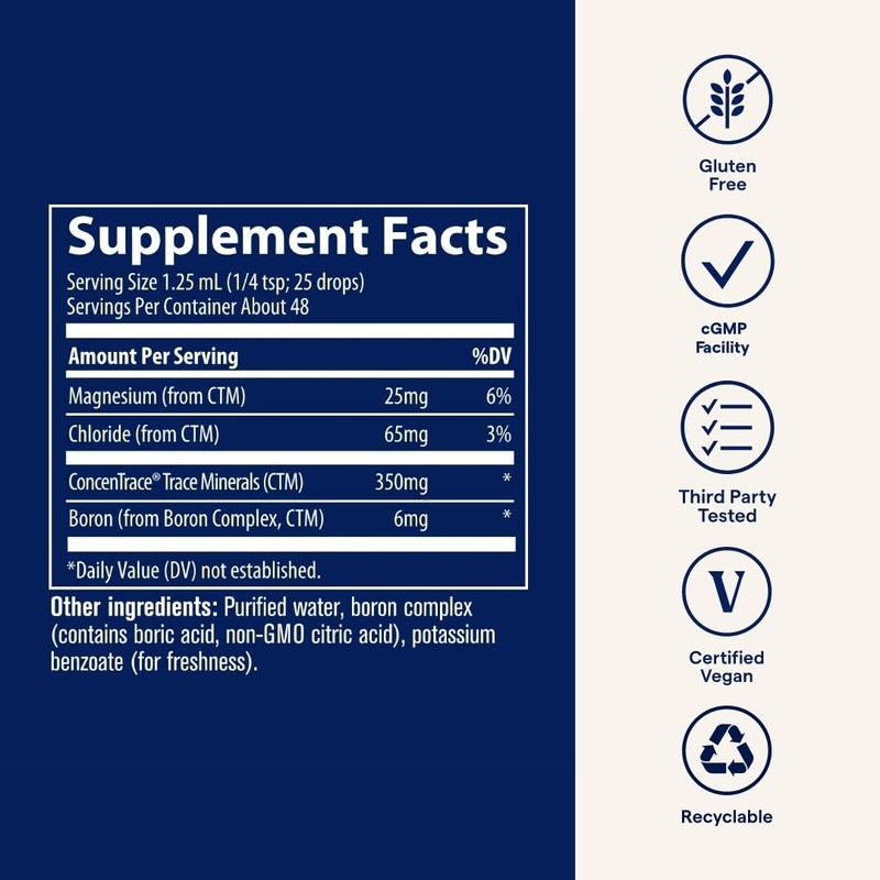 Trace Minerals | Liquid Ionic Boron | 6 mg Boron