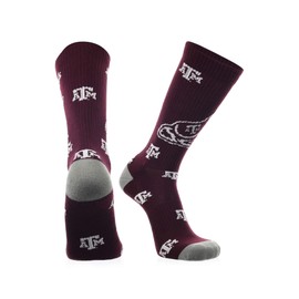 Texas A&M Aggies Socks Sock Mayhem Crew (Maroon/Grey/White, Medium) - Texas A&M Maroon/Grey/White,Medium