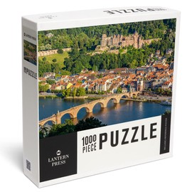 Lantern Press Heidelberg, Germany, Historic View of Town and Castle 1000 Piece Jigsaw Puzzle for Adults, Made in USA with Reference Poster