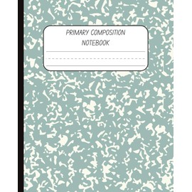 k-2 Primary Composition Book, Handwriting Practice Paper | Sage Green Marble Cover, 7.5 x 9.25 inches, 120 Pages, With Picture Space | For Students, ... with picture, classic school notebook