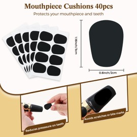 EASTROCK Alto Sax Neck Cork, 40pcs Sax Mouthpiece Cushions Pads and 5pcs Universal Saxophone Neck Cork, Alto Sax Joint Cork Sheet, Saxophone Cork Replacement Kit for Alto Saxophone