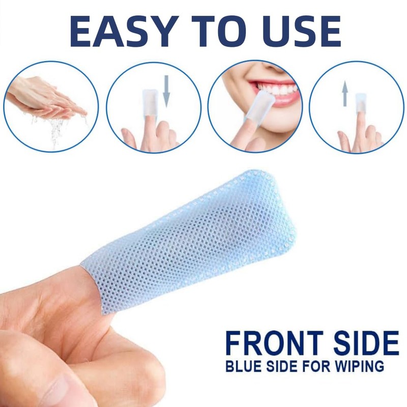 20Pcs Disposable Wipe Oral Finger Brush Up Teeth Cleaning Tools