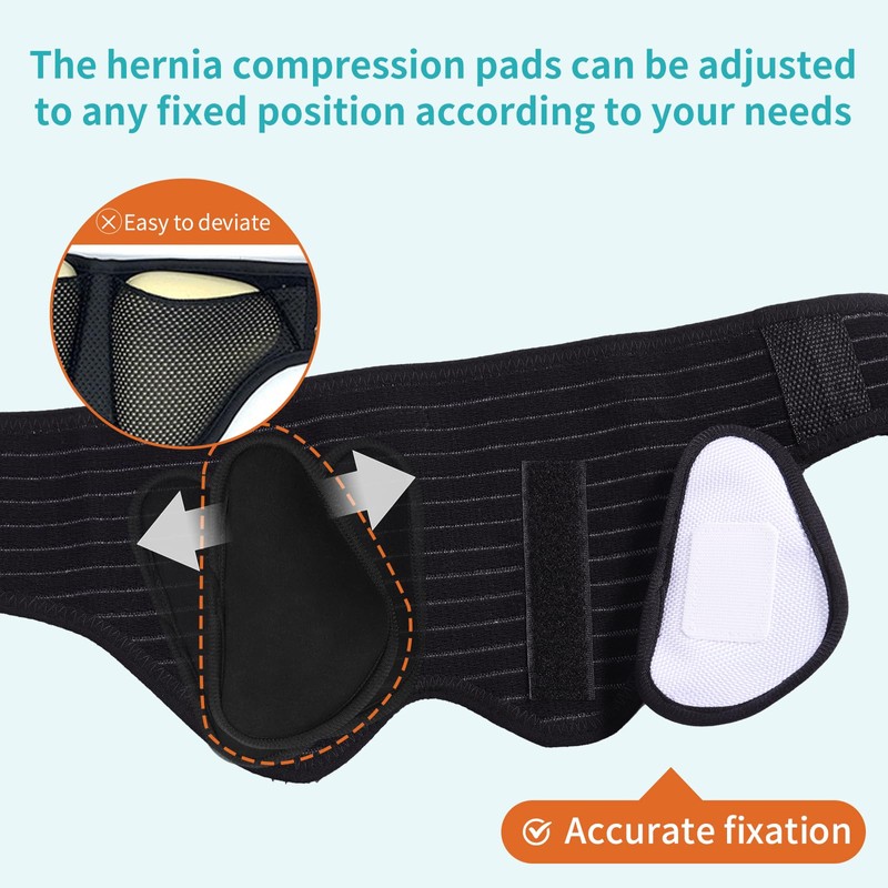 ENLUNTRA Hernia Belts for Men， Adjustable Inguinal Hernia Support Belt