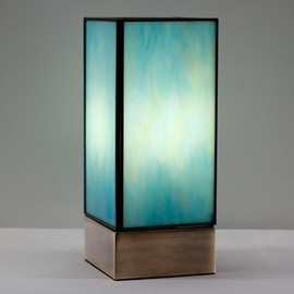 Tiffany Lamp Touch Control Small Table Lamp Azure Stained Glass Desk Lamp 4x4x10 Inches Reading Light