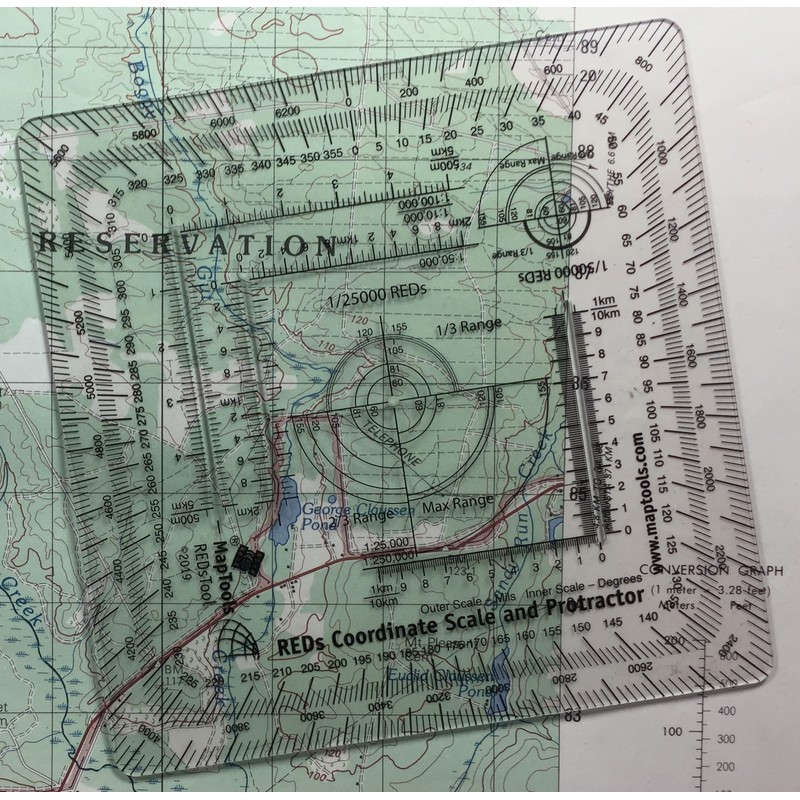 MapTools Risk Estimate Distances (Reds) Coordinate Grid Reader and Protractor