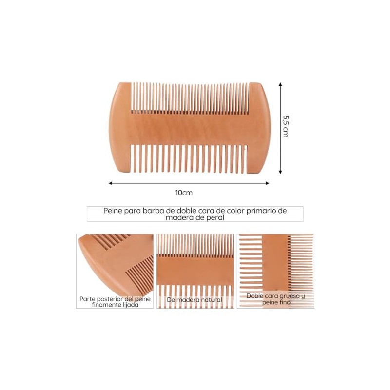 Piezas Kit Barba Accesorios Cuidado Rasurado Bigote Afeitado Cepillo Tijera