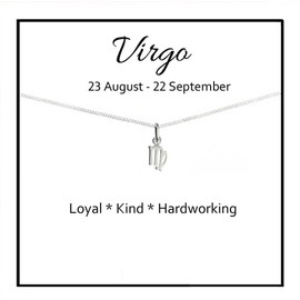 Virgo Zodiac Necklace 925 Sterling Silver Birthday Gift for Girls Women