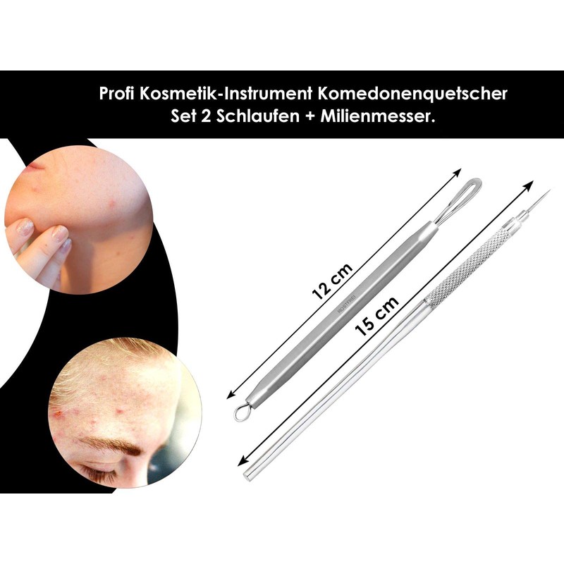 Professional Comedones/Blackhead Remover Set Loop Hole Stainless Steel