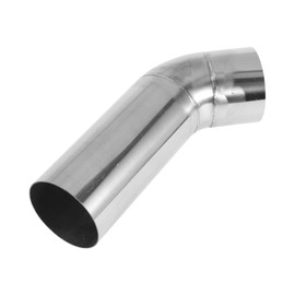 X AUTOHAUX 80mm/3.15" OD Extended Exhaust Bend Elbow Pipe Exhaust Pipe 1mm/0.04" Bilateral Flat Mouth Polishing 200mm/7.87"(L) 45 Degree