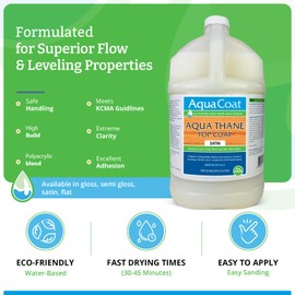Aqua Thane Topcoat in Satin Finish - Premium Water-Based for Wood & Plastic - Fast-Drying, Non-Yellowing, Eco-Friendly - 1 Gallon