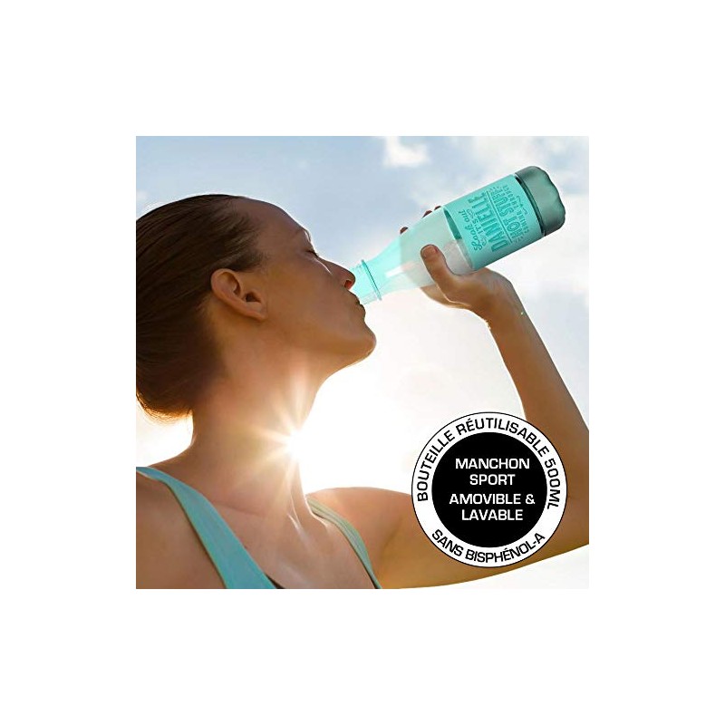 STATION D'HYDRATATION Wasserstation 04218010029 Reusable Bottle, PETG, Grey, Silver, One