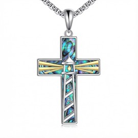 JBAERD Lighthouse Necklace 925 Sterling Silver Lighthouse Cross Pendant Necklace Lighthouse Jewelry Gifts for Women Men