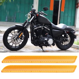 2 Stück Motorrad Reflektoren Satteltaschen-Abdeckung, Kompatibel mit Touring-Serie 2014-2022 usw, Selbstklebende Einsätze Verschlussabdeckungen, Orange