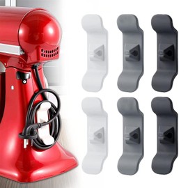 6 Pack Cord Organiser for Kitchen Appliances, Ideal for Blenders, Coffee Makers, Air Fryers, Easy Installation, Durable Rubber, White, Black, Grey