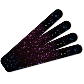 Black Cat in Space with Stars and Galaxy Double-Sided Nail File Emery Board Set 4 Pack