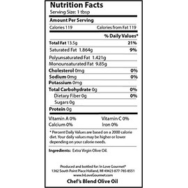In Love Gourmet In Love Gourmet Chef's Blend Extra Virgin Olive Oil 250ML/8.5oz All Purpose Gourmet Extra Virgin Olive Oil
