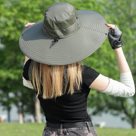 Women Fishing Safari Sun Hat Wide Brim Men UV Protection Hats for Summer Beach Hiking Kayaking Camping Rowing Garden