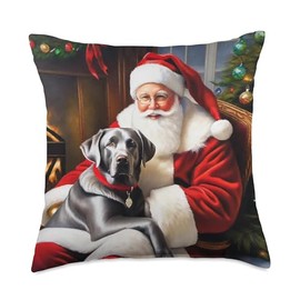 I Love My Silver Lab Retriever and Christmas Santa Clause Throw Pillow