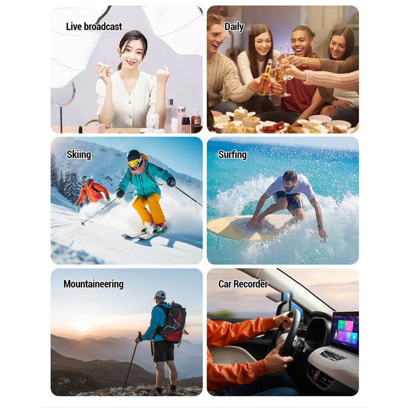 Action Camera 4K, HD Wide Angle Camera with 2 Inch