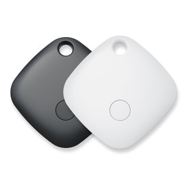 EMONAIR Mate Tags-2Pack, Key Finder, Bluetooth Luggage Tracker Works with Apple Find My APP (iOS Only, Not for Android), Item Locator for wallet, Backpack, Suitcases, Replaceable Battery (Black&White)