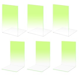 3 Pairs Acrylic Bookends, MSDADA Acrylic Book Ends for Book Shelves, Non-Slip Desktop Book Organizer Stationery Bookracks for School Supplies Library Books Office Book Holder(Yellow)