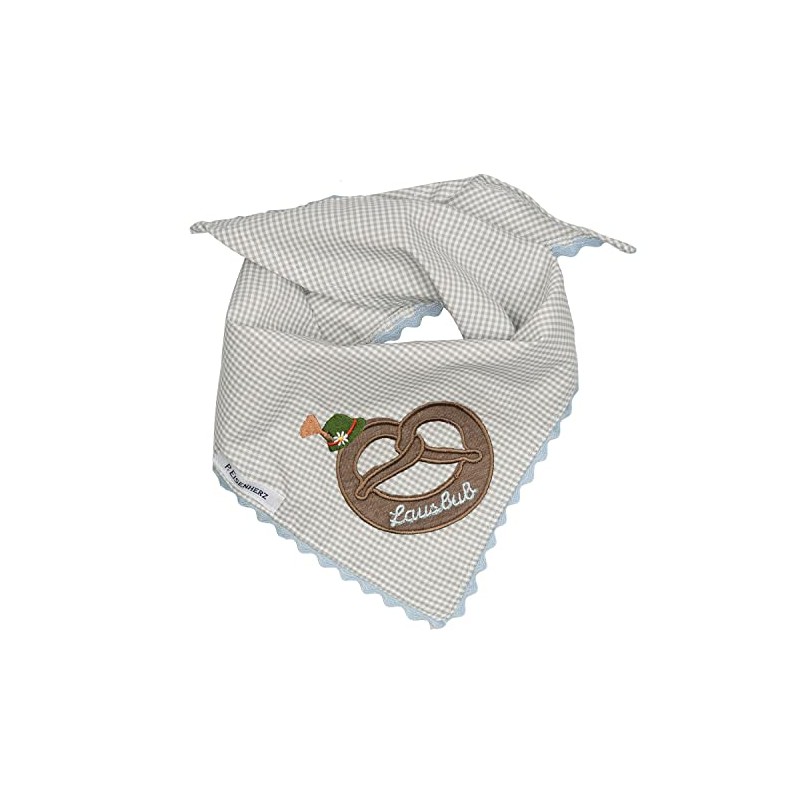 P.Eisenherz Triangular Scarf with Zigzag Edge, Motif Pretzel/Tyrolean Hat with