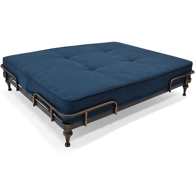 Christopher Knight Home Elvis Industrial Pet Bed, Navy Blue and Brushed Gold