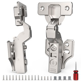 Cosycove 4 Pack Frameless Inset Soft Close Cabinet Hinges Clip on, 3D Adjustable European Cabinet Door Hinge, Self Close Hinge for Kitchen Cabinets, 45~110° Open Angle