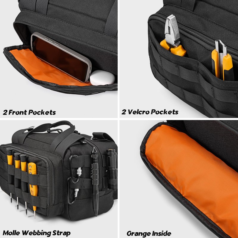 MOZETO 12 inch Tool Bag, Water-Resistant Small Tactical Tool Bag,