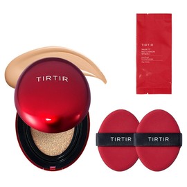 Tirtir Mask Fit Red Cushion + Refill + Puff 2p Set, 23N Sand, 1 Piece / 티르티르 마스크 핏 레드 쿠션 + 리필 + 퍼프 2p 세트, 23N 샌드, 1개