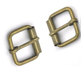 Trimming Shop 25mm quadratische Metallschnallen aus Bronze für Schuhe, Stiefel, Taschen & Accessoires, Lederhandwerk, Gurtband - robust, leicht, 2er Pack