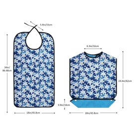 XINFULLWOL Adult Bib with Crumb Catcher. Waterproof and Reusable Clothing Protectors for Older Women for Men or Anyone Who Has Lost Motor Skills, PCN-3