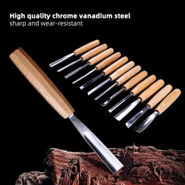 NAGU Magnolia Full Size12pcs Professional Wood Carving Tools Set