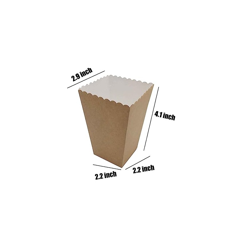 We Moment Zone 24pcs Kraft Popcorn Boxes Mini Paper Popcorn