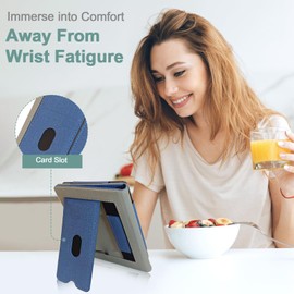 JKhandy Stand Case for Kobo Clara BW/Colour 6 Inch 2024 Release, Premium PU Leather Sleeve Cover with Card Slot, Hand Strap and Atuo Sleep/Wake, Navy Blue