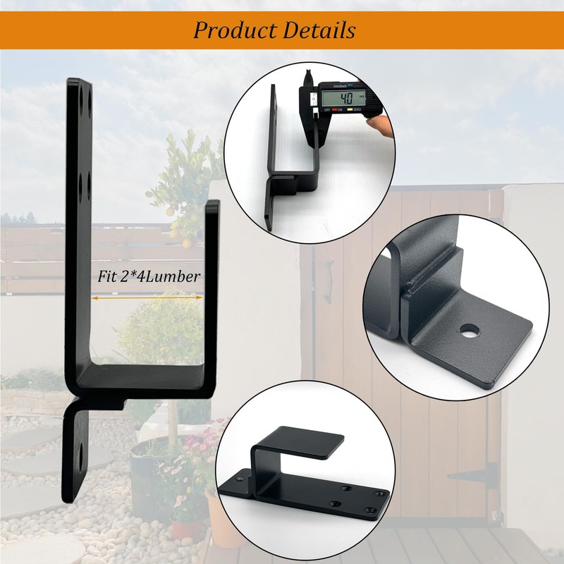 2 Pack Door Barricade Brackets Heavy Duty Door Security Brackets