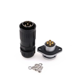 ZBLZGP HP20 Waterproof Aviation Connector Electrical Cable Plug and Socket for RV Solar LED Light Connector (4pin, Male + Female)