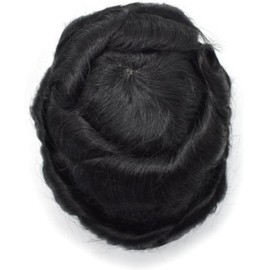 Hombres Mono fino for hombre, tupé de 6 ", cabello Remy, sistema reemplazo piel sintética, peluca monofilamento PU duradera 120% densidad, postizo for hombres Postizo(8x10)