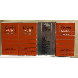 Coty 4 bottles Jovan Musk for Men Cologne Spray by Jovan, 1 oz
