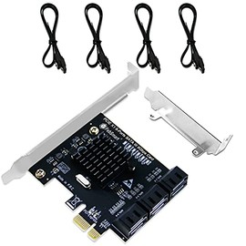 FebSmart PCIE 3.0 X1 Interface to 6-Ports SATA 3.0 6Gbps Max Speed Expansion Card-Plug and Play on Windows, MAC OS, Linux System-ASMedia ASM1166 Non-Raid PCIE SATA 3.0 Controller (FS-S6X1-Pro)