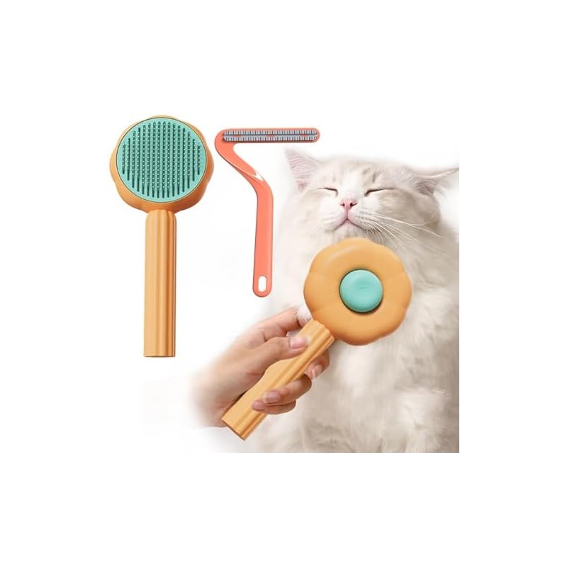 2 Piezas Cepillo para Gato, Autolimpiante Cepillos de Aseo para