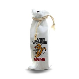 Jolitee “Ever Wonder if Wine Misses You Too?” Bottle Gift Bag – Reusable Drawstring Canvas Bag with Thoughtful Humor – Great for Friends, Birthdays, and Wine Wednesdays